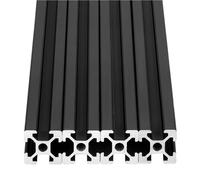 Binario in lega industriale 4 guide lineari in alluminio estruso anodizzato 2020, di precisione con scanalatura a T argento/nero for parti stampanti 3D(Black,900mm)