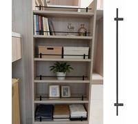 Binario in metallo nero for ripiani in legno, scaffale for libri/scarpiere/armadi da cucina/aste for scaffali for armadio binari decorativi for gallerie in lega di alluminio(Black-6 Pack,40in/102cm)