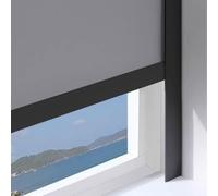 Binario in PVC Autoadesivo per Tenda Avvolgibile, Larghezza 36/50mm | Profili di Copertura per Fessure di Luce di Tende a Rullo, Guida Laterale per Oscuramento Finestre(Black 50mm,1m)