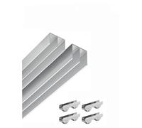 Binario in vetro acrilico da 0,6 cm/0,2", binario in lega di alluminio for porta scorrevole in vetro, binario doppio for vetrine e cucine(180cm/70.9")