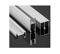 Binario in vetro da 5 mm, set da tre pezzi, adatto for vetrine, librerie, armadi e altri accessori for porte scorrevoli, argento, nero(Silver,120cm)