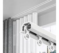 Binario Invisibile per Tende da soffitto - Binario Silenzioso in Alluminio da Incasso da 9 Piedi per Soggiorno e Camera da Letto, divisorio per Ambienti Bianchi e Soluzione per Il trattament