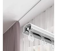 Binario invisibile per tende da soffitto da 4,5 m, bianco, sistema di aste da incasso per finestre e divisori per stanze, regolabile su misura personalizzata