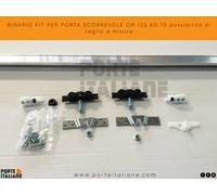 BINARIO KIT PER PORTA SCORREVOLE CM 125 KG.70 possibilità di taglio a misura