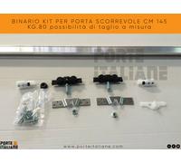 BINARIO KIT PER PORTA SCORREVOLE CM 145 KG.80 possibilità di taglio a misura