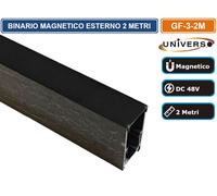 BINARIO LINEARE ESTERNO IN ALLUMINIO NERO PER TRACK LIGHTS MAGNETICHE DC 48V 2M