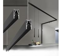 Binario magnetico a superfice parete sospensione 2m 48V nero per faretti led con