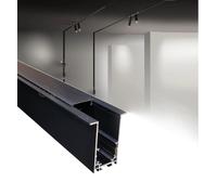 Binario magnetico nero 2m 48V da incasso cartongesso parete soffitto per faretti
