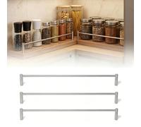binario per mensole 3 pezzi Barriere di protezione per mensole in acciaio inox, Supporti per barre di protezione per mensole espositive per impedire la caduta di oggetti dalle(22in/56cm)