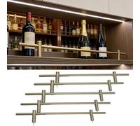 Binario Per Mensole 5 Binari Metallici per Mensole Portabottiglie - Barriera di Protezione per Mensole, Barriera Decorativa Anticaduta, Supporti per Mensole Aperte(Antique Bronze,46in (117cm))