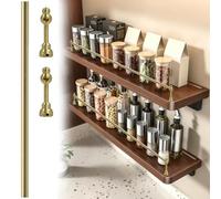 Binario per Mensole Barra Protezione Ripiani Ottone Massiccio, Finitura | Ringhiere Decorative Protezione Bordi Mensole, Barre Arresto Frontali Mensole Sbalzo Cucina(21inch/53.3cm)