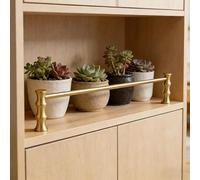 Binario Per Mensole Confezione da 5 Barre di Protezione/ringhiere In Ottone per Ripiani, Ringhiere Decorative per Scaffali e Mobili da Cucina, Barra di Protezione Tubolare Rotonda(92cm(36"))