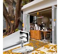 Binario per porta pieghevole multi-pannello per divisori, kit hardware per porta scorrevole a fisarmonica con binari a terra, funzionamento fluido e silenzioso