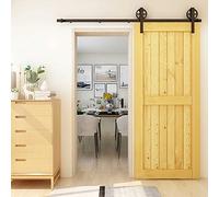 Binario per Porta Scorrevole 274cm Kit Porta Scorrevole Nera per 1 Porte Scorrevoli Interno Esterno Muro 137cm Larga, Grande Ruota J-forma