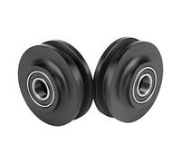 Binario per Porta Scorrevole, 2pcs Pulle Binario Rettificata spruzzatura Barn Door Wheel Armadio Hardware Kit Rullo Armadio Puleggia Acciaio al carbonio