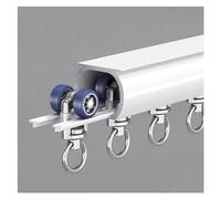 Binario per porta scorrevole, 3,7-7,9 m, per montaggio a parete e soffitto, facile da inserire, versatile, per casa e ufficio