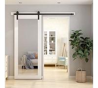 Binario per Porta Scorrevole 305cm Kit Porta Scorrevole Nera per 1 Porte Scorrevoli Interno Esterno Muro 152cm Larga, Piccola Ruota J-forma