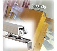 Binario per Porta Scorrevole a Scomparsa in Alluminio Resistente con 8 Ganci e staffe a Muro, ferramenta per Porte scorrevoli Commerciali per Un Funzionamento Fluido, 180 cm (70,9 Pollici),