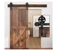 Binario per Porta Scorrevole, Appendini hardware a porta fienile scorrevoli 2pcs nero (grande ruota raggio (2pcs))(2 PCS Rollers)