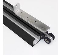 Binario per porta scorrevole Binario Bypass Scorrevole Nero E Set Di Ferramenta system A 2 Porte, Binario Di Ricambio Porte Fienile Nascosto, Binari Montaggio A Soffitto E Parete(680cm/268in/22.3ft)