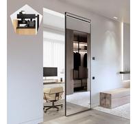 Binario per Porta Scorrevole Binario Invisibile Ghost per Porta Scorrevole a Specchio per Armadio, Ferramenta per Porta Ghost Senza Binario da 55-180 cm di Lunghezza(58cm/22.8in)