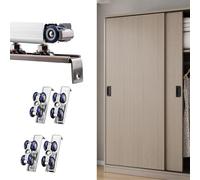 binario per porta scorrevole Binario per Ante Scorrevoli, Ferramenta e Guide A Scorrimento Fluido per Porte A Doppio Bypass, Guida Silenziosa Porte A Scomparsa Armadi(13.3ft/4.0m)