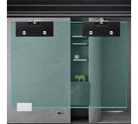 Binario per Porta Scorrevole Binario per Porta in Vetro Nero ad Alta Resistenza, Kit Puleggia per Porta Divisoria per Bagno, Binario per Porta Scorrevole con Aggancio(260cm (8.5ft))