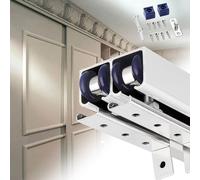 Binario per Porta Scorrevole Binario per Porta Scorrevole a Scomparsa Doppia 61 71 91 122 Cm, Binari per Porte Scorrevoli per Armadi con Ruote, Kit Ferramenta per Porta a Battente Bypass in Alluminio,