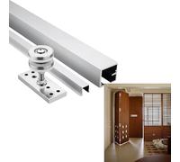Binario per Porta Scorrevole Binario per Porta Scorrevole a Soffietto con Rulli Lisci, Kit di Ferramenta per Porta da Fienile, Binario per Porta Scorrevole Interna in Legno(150cm (59.1in))