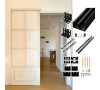 Binario per Porta Scorrevole Binario per Porta Scorrevole a Specchio per Porta Stretta, Sistema di Porta Flottante con Ferramenta per Porta Tipo Fienile con Chiusura Ammortizzata(57cm/22.4in)