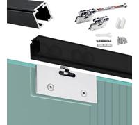 binario per porta scorrevole Binario per Porta Scorrevole in Vetro con Meccanismo Chiusura Ammortizzata, Kit Riparazione Binario Porta Singola Bypass Alluminio Doccia(Black,100cm/39.4in)