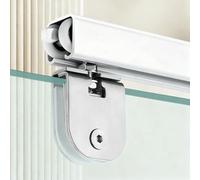 binario per porta scorrevole Binario per Porta Scorrevole in Vetro, Ferramenta per Binario Superiore per Porta Scorrevole, Sostituzione Porta Scorrevole in Vetro Bypass(Silver,340cm/133.9in)