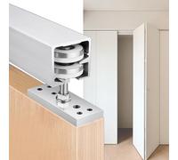 Binario per Porta Scorrevole Binario per Porta Scorrevole Pieghevole per Armadio, Kit Ferramenta per Porta del Fienile Nascosta con Rulli Silenziosi, Meccanismo di Sostituzione Della Guida di Sospensi