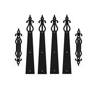 Binario per Porta Scorrevole, Decorativo Carriage House Garage Maniglia for cerniera Set di accento Sliding Barn Porta Hardware Kit hardware a vite 2 Gestisci 4 Cerniere