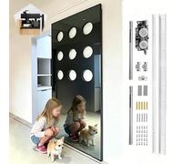 Binario per Porta Scorrevole Ferramenta per Ante Scorrevoli a Specchio a Scomparsa, Set di Binari per Ante di Armadi Senza Binari, Guide Silenziose Porte Scorrevoli Scomparsa(56cm/22in)