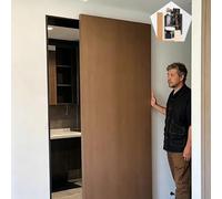 Binario per Porta Scorrevole Ferramenta per Porta Scorrevole 70-180cm, Binario Ghost Door con Rulli Scorrevoli e Soft Close, Kit per Porta Scorrevole Senza Binario a Pavimento(147cm/57.9in)