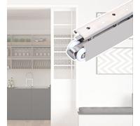 Binario per porta scorrevole Ferramenta Per Porte A Soffietto Con Funzionamento Fluido E Silenzioso, Con Binario, Kit Di Binari Montaggio A Soffitto E Parete(5ft/152cm)
