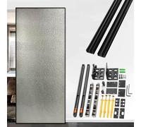 binario per porta scorrevole Guida Invisibile per Porte Scorrevoli (60, 100, 150 cm) - Binari Ferramenta A Scomparsa, Guida Sospesa Rinforzata Porte In Vetro O A Specchio(Black,54in/137.2cm)