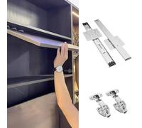 Binario per Porta Scorrevole Guide per Ante a Scomparsa 350 450 550 600 mm, Kit di Ferramenta per Ante Scorrevoli con Cerniere, System di Guide per Porte Scorrevoli Senza(Silver,22inch/550mm)