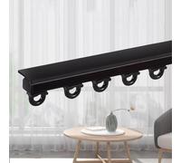 Binario per porta scorrevole in alluminio nero, 1,4 m, resistente, per un funzionamento regolare, perfetto per la ristrutturazione domestica, facile installazione, design resistente