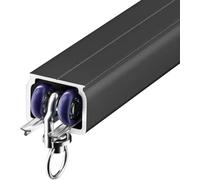 Binario per porta scorrevole in alluminio resistente, 2 m / 6.5ft, per montaggio a soffitto/parete, per porte a baia, soluzioni per la privacy, scorrimento liscio, facile da installare