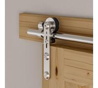 Binario per Porta Scorrevole Inox 152cm Kit Porta Scorrevole Nera per 1 Porte Scorrevoli Interno Esterno Muro 76cm Larga, Acciaio Inossidabile I Forma