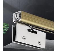 Binario per Porta Scorrevole, Kit Binari in Alluminio a Scomparsa per Porte Scorrevoli/Vetro/Armadio/Vetrine da 10-12 mm, Binario per Ante Scorrevoli con Rotella di Silenziosa(1.9m(6.2ft))