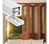 Binario per porta scorrevole Kit Binari Per Porte Bi-fold Di Grado Commerciale, Per Scatole Hardware Set Scorrevoli Bi-pieghevoli Fienili, Con Zanzariera Pieghevole Cuttbale(500cm/197in/16.4ft)