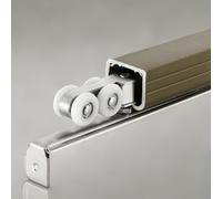 Binario per porta scorrevole Kit Binario Scorrevole Per Porta Segreta, Ferramenta Per Porte Pieghevoli A 12 Ruote Per Impieghi Gravosi Con Binari(Champagne,235cm/7.7ft)