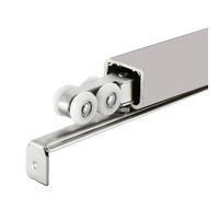 Binario per porta scorrevole Kit Binario Scorrevole Per Porta Segreta, Ferramenta Per Porte Pieghevoli A 12 Ruote Per Impieghi Gravosi Con Binari(Silver,235cm/7.7ft)