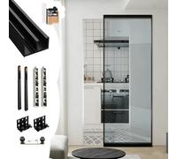 Binario per Porta Scorrevole Kit di Binari Invisibili per Ante da Cucina, Ferramenta Silenziosa per Porte Scorrevoli con Telaio Alluminio, Guide Porte di Armadi/Scorrevoli Scomparsa(56cm/22in)