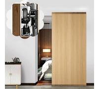 Binario per Porta Scorrevole Kit di Binari per Porte Scorrevoli a Scomparsa, Anta per Armadio con Chiusura Ammortizzata e Guida a Pavimento, Binario per Porta da Garage a Scomparsa(33.4in/85cm)