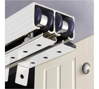 Binario per porta scorrevole Kit Di Binari Per Porte Scorrevoli Invisibili A Doppio Binario Con Binario Bypass Bianco Per Porte Scorrevoli(250cm(8.2ft))