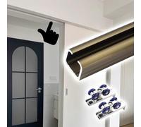 binario per porta scorrevole Kit di Binari per Porte Scorrevoli Resistenti, Set di Binari per Porte Scorrevoli Silenziose, Ferramenta per Porte Scorrevoli 2 mm Spessore(Champagne,360cm/141.7in)